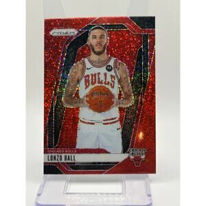 2024-25 Panini Prizm Lonzo Ball Red Sparkle Prizm Refractor SP Chicago Bulls